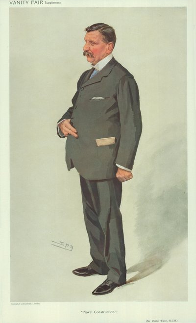 Sir Philip Watts, scheepsbouw, 7 april 1910, Vanity Fair cartoon door Leslie Matthew Ward